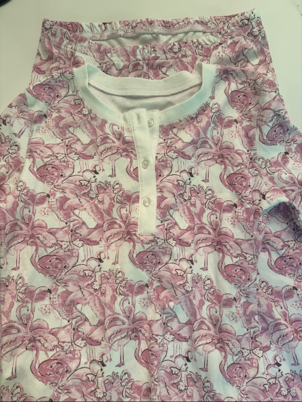 Ro’s Garden Girls' Pink Flamingo Print Pajama long sleeve and pants set
